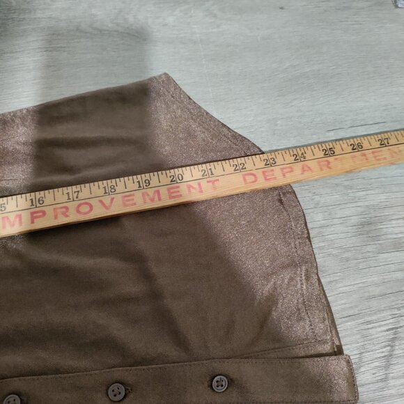 Gap Long Sleeve Button Front Blouse Metallic Brown Size Small New - Picture 7 of 9